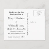 愛、不気味幽霊足、日付を保存 案内ポストカード (裏面)