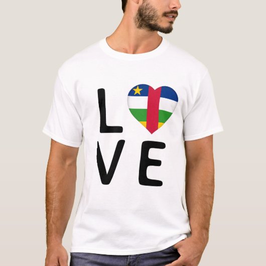愛 – 中央アフリカ共和国国旗 Tシャツ (正面)