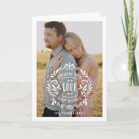 愛 | 休日のフォトグリーティングカード シーズンカード (正面)