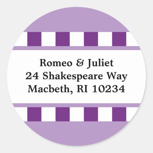 愛!住所 シール – 紫 (正面)