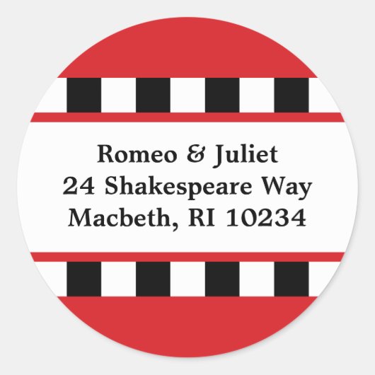 愛!住所 シール – 赤 (正面)