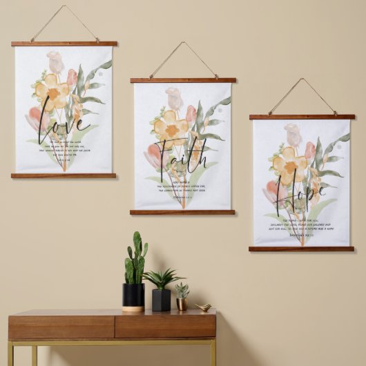 愛・信仰・希望 吊り下げ型タペストリー (非対称)