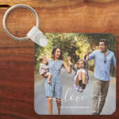 愛 |写真カスタムと文字の名前Keychain キーホルダー (正面)
