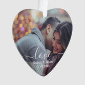 愛 |写真カスタムの結婚写真 オーナメント (正面)