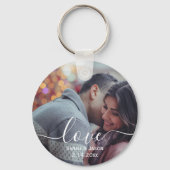 愛 |写真カスタムの結婚贈り物 キーホルダー (正面)