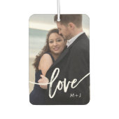 愛 |写真シンプルのモダンタイポグラフィ カーエアーフレッシュナー (正面)