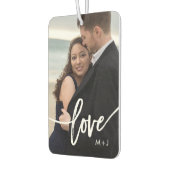 愛 |写真シンプルのモダンタイポグラフィ カーエアーフレッシュナー (左)