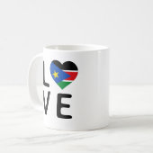 愛 – 南スーダン国旗 コーヒーマグカップ (正面左)