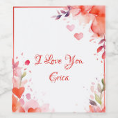 愛 |名前をカスタムする|バレンタインデー ワインラベル (シングルラベル)