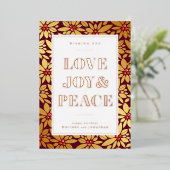 愛 喜び & 平和 | あなたの写真を追加 箔シーズンカード (立ち正面)