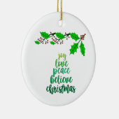 **愛・喜び・平和**クリスマスセラミックオーナメント セラミックオーナメント (右)