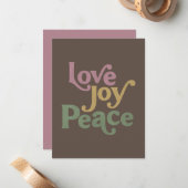 愛 喜び 平和 ノートカード (正面/裏面インサイチュ)