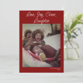 愛、喜び、笑いミニマルモダンリスト写真 シーズンカード (スタンド正面)