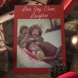 愛、喜び、笑いミニマルモダンリスト写真 シーズンカード