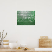 愛=壁にチョーク描でサッカー ポスター (キッチン)