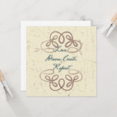 愛、夢、作成、繰り返しフォークデザイン カード (正面/裏面インサイチュ)