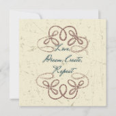 愛、夢、作成、繰り返しフォークデザイン カード (正面)