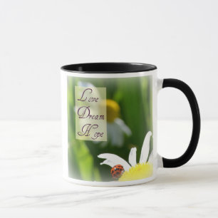 愛、夢、希望のてんとう虫のコーヒーカップ マグカップ