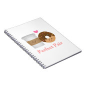 愛、完全な組のかわいいコーヒーおよびドーナツ ノートブック (右側)