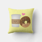愛、完全な組のかわいいコーヒーそしてドーナツ クッション (裏面)