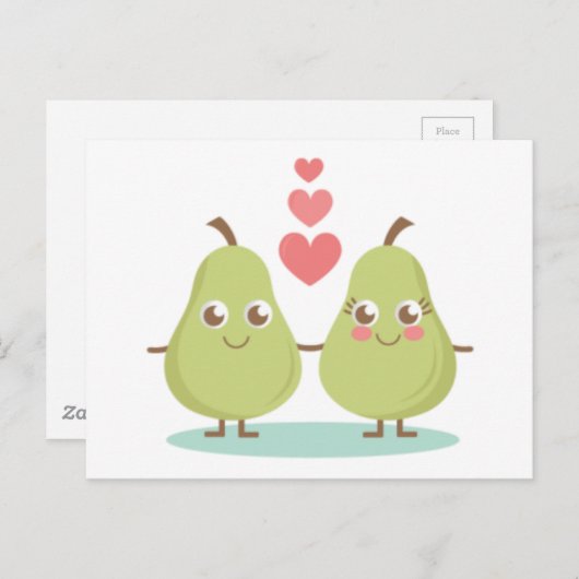 愛、完璧なペア – 結婚式の贈り物、記念日 ポストカード (正面/裏面)