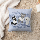 愛、家庭のカスタムなシュナウツァーの枕 クッション (ブランケット)