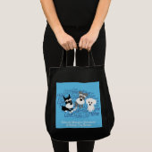 愛、家庭のシュナウツァーのトートバック(青い) トートバッグ (正面(商品))