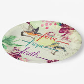 愛、希望、信仰紙プレート ペーパープレート (アングル)