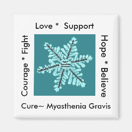 愛/希望/戦い/癒し – 筋無力症認識度 マグネット