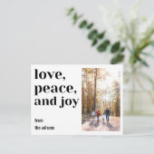 愛、平和と喜び、はっきりしたモダン上品な写真 ポストカード (スタンド正面)