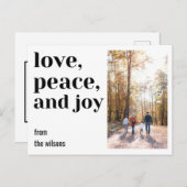 愛、平和と喜び、はっきりしたモダン上品な写真 ポストカード (正面/裏面)