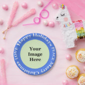 愛、平和クリスマスホリデーフォト紙プレート。 ペーパープレート (パーティー)