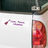 愛、平和、ウクレレ バンパーステッカー (トラック上)