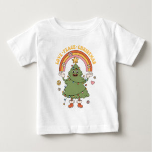 愛、平和、クリスマス – Groovy Holiday ベビーTシャツ