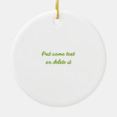 愛、平和、グリーンカスタムオーナメント セラミックオーナメント (裏面)