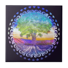 愛、平和、バランス生命の樹 タイル