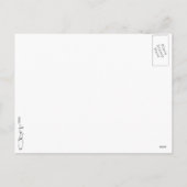 愛、平和、喜びを持つミニマルな赤いポインセチア シーズンポストカード (裏面)