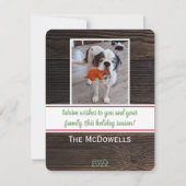 愛 平和 & 喜び (あなたの写真を追加) ラスティック ウッド シーズンカード (裏面)