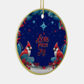 愛、平和、喜び：クリスマス（鳥）ショウジョウコウカンチョウ セラミックオーナメント (右)