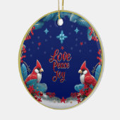 愛、平和、喜び：クリスマス（鳥）ショウジョウコウカンチョウ セラミックオーナメント (左)
