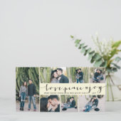 愛 平和 喜び シンプル おしゃれ 筆記体 モダン 7 枚の写真 シーズンカード (スタンド正面)