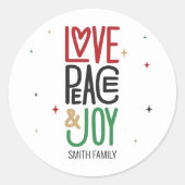 愛、平和、喜び、家族から ラウンドシール (正面)