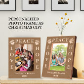 愛・平和・希望クリスマスグリーティング写真 レーザー彫刻フレーム