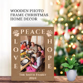 愛・平和・希望クリスマスグリーティング写真 レーザー彫刻フレーム
