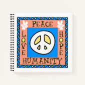 愛、平和、希望、人間性ノート ノートブック (正面)