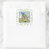 愛、平和、希望、喜び 長方形シール (バッグ)