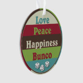 愛、平和、幸福、Buncoのオーナメント オーナメント (正面)