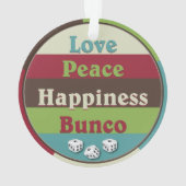 愛、平和、幸福、Buncoのオーナメント オーナメント (裏面)