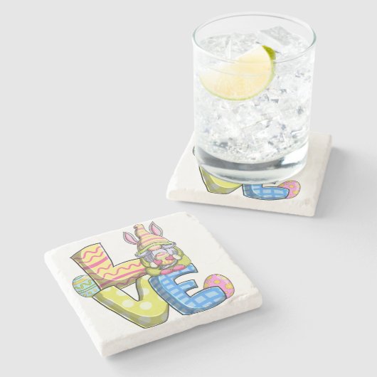 愛、復活祭の装飾 ストーンコースター (横)