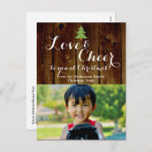 愛/応援クリスマスホリデー写真はがき シーズンポストカード (正面/裏面)